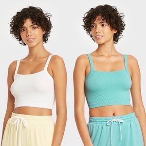 NWT Ribbed Seamless Top Bralette - 2pk